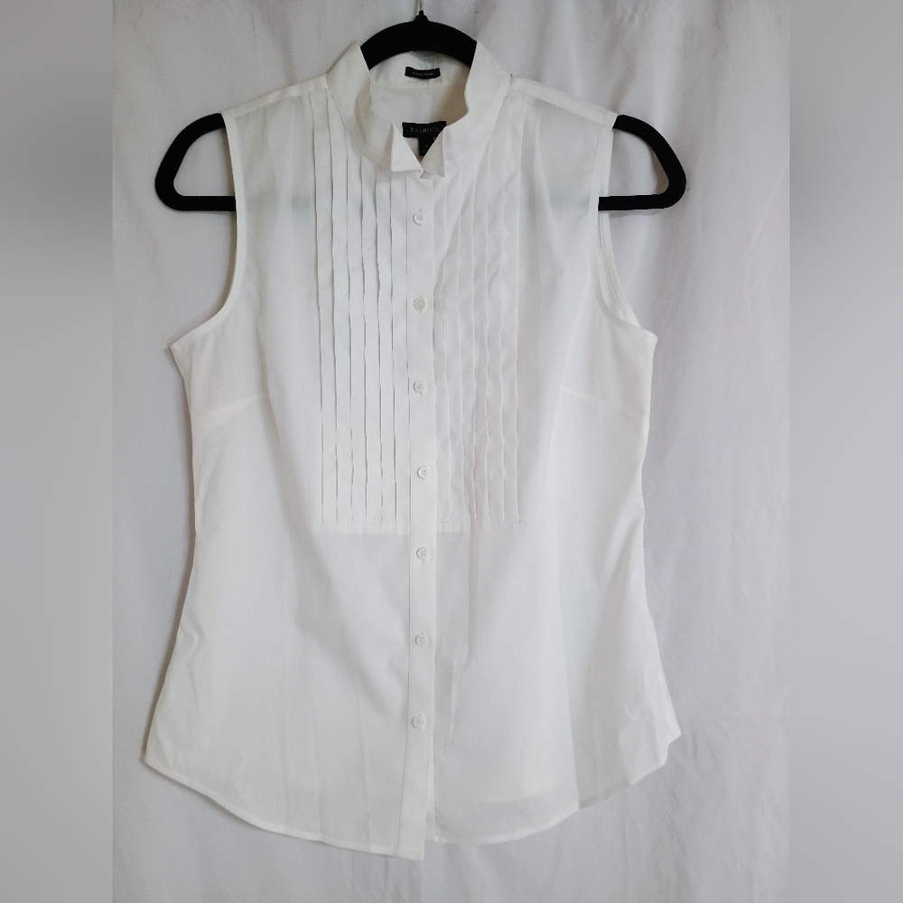 Talbots White Sleeveless Blouse